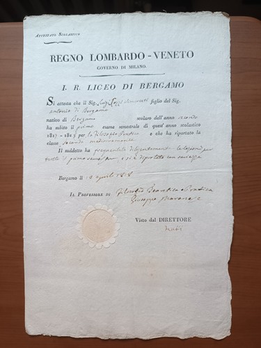 Bergamo 1818 regno lombardo - -,