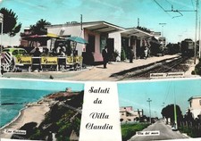 da1155 cartolina saluti da villa claudia anzio provincia di roma stazione bella!