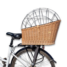 Baule per cani in vimini cestino per bici trasporto bagagliaio naturale XL