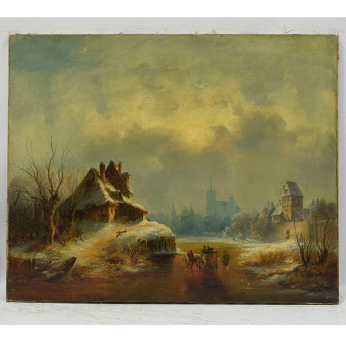 Circa 1850 antico dipinto - 1850, a