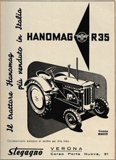 PUBBLICITA' 1955 TRATTORE HANOMAG R35  STEGAGNO VERONA MODELLO R35