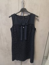 Vestito Blu Tubino In Cotone E Pizzo Macrame' Denny Rose  M IT 42 Indossato 1 Vo