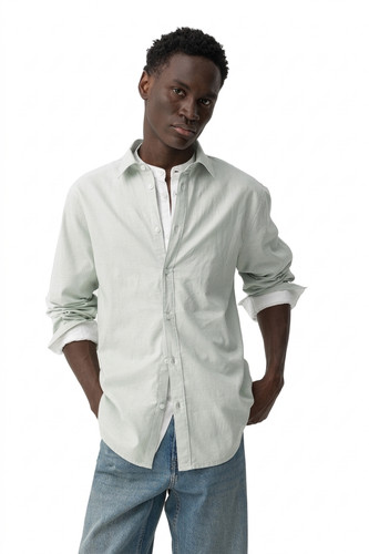 Camicia uomo misto lino - , cotone