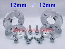 KIT 4 DISTANZIALI RUOTA 12+12mm CITROEN SAXO -PEUGEOT 106 + BULLONI OEM (PIATTO)