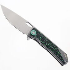 TwoSun Coltello Pieghevole Manico Titanio Fibra di Carbonio Intarsio Lama M390 TS502-Ti-M390
