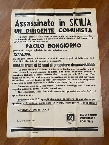Manifesto 1960 assassinato - manifesto,1960, in
