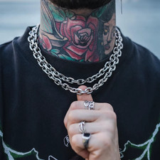 Collana grossa maglia cavo