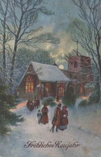 CARTOLINA  AUGURALE BUON NATALE BAMBINI FELICITA REGALI SPERANZA VIAGGIATA