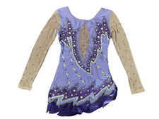 body ginnastica ritmica danza viola FATTO A MANO bambina pre-propria tg 5-6 anni