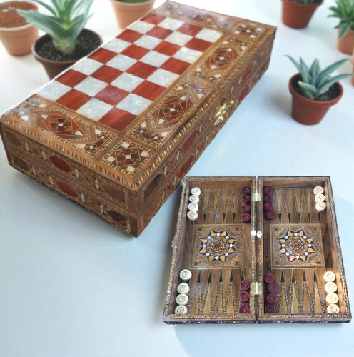 Set scacchi backgammon fatto - , a