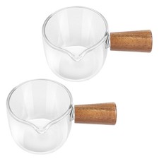 Scrematrice nel Vetro Trasparente da 2 Pezzi con Manico nel Legno,  Brocca 3570