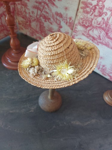 Chapeau paille poupée - chapeau,