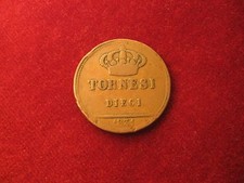 1831, 10 tornesi. Italy. Fine