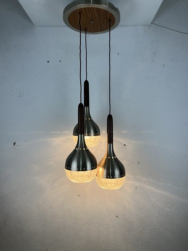 Lampadario legno alluminio