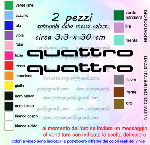 Kit adesivi audi quattro 30 - 2,
