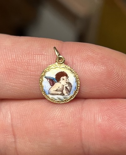 Ciondolo cherubino smaltato - cherubino,