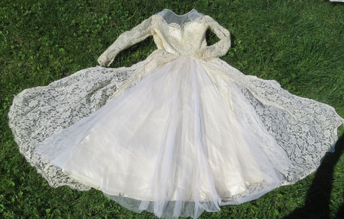 Vintage 50s lace pleat - 50s,