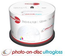 50 Primeon DVD-R foto su disco ultralucido lucido stampabile completo 4,7 GB