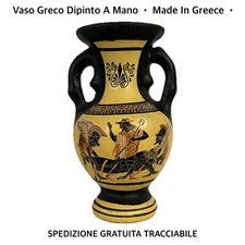 VASO GRECO Dipinto A Mano Originale Made In GREECE • Vintage Ottime Condizioni