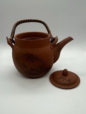 Teiera in Terracotta con manico in bambù