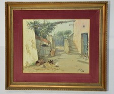 Antico dipinto olio su