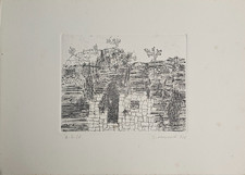 Giovanni Omiccioli Acquaforte Originale Paesaggio di Scuola Romana Certificata