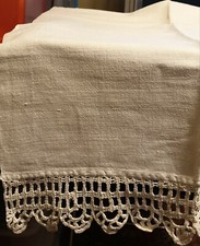 Coppia Asciugamani Vintage fatti a mano con bordatura inizio 1900 antichi