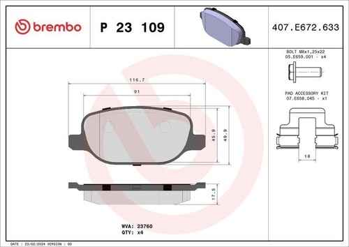 Brembo p23109 kit pastiglie - brembo,