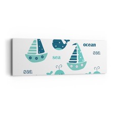 Quadro su Tela 90x30cm Balene