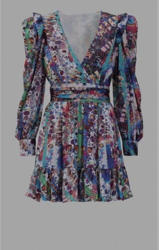 Abito mangano multicolore - 42,