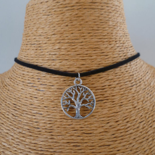Collana ecopelle nera - , donna