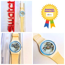 Swatch Gent White Knight GW110 1988 Vintage Orologio da polso Anni 80 RARO
