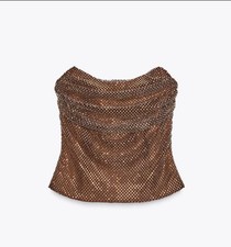 Top Zara drappeggiato strass