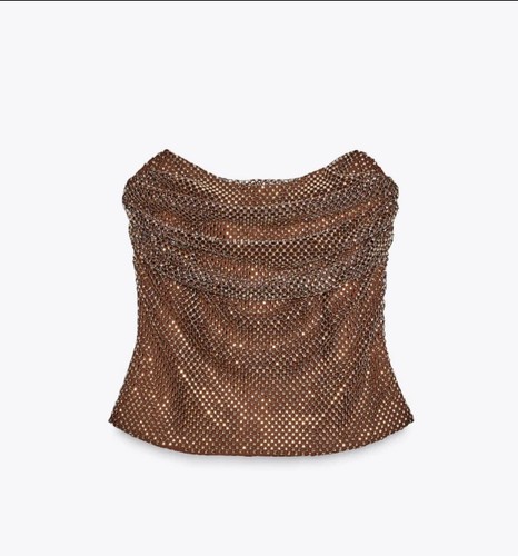 Top zara drappeggiato - top, strass