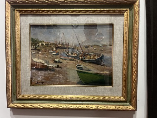 Dipinto olio barche in - dipinto,
