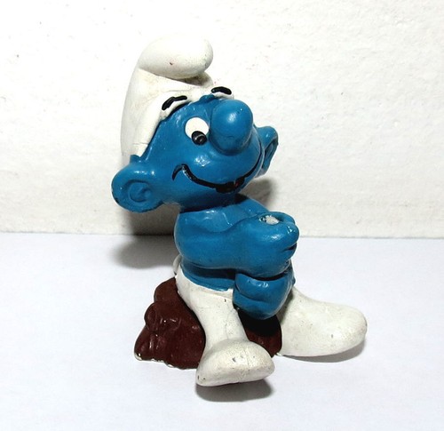 Puffo seduto originale peyo - seduto,