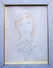 FIORAVANTE SEIBEZZI I (1906-1975) RITRATTO - TECNICA MISTA SU CARTA DI CM.33x24