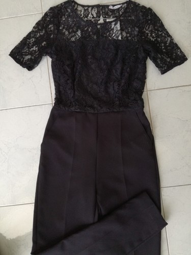 Tuta nera con pizzo - con,