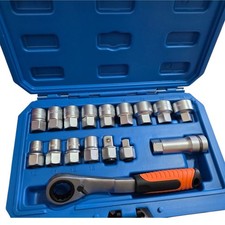 Set 17pz chiavi a bussola passanti 10-24mm con cricchetto reversibile 07472