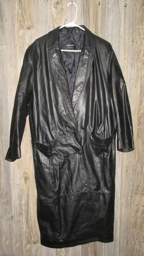 Giacca trench pelle nera