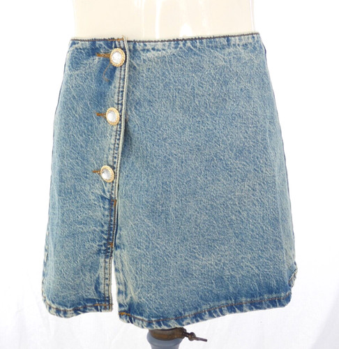 Zara gonna denim mini bottoni - denim,