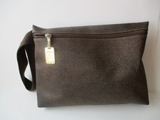 Borbonese Redwall  busta pochette con cerniera borsa a mano colore marrone