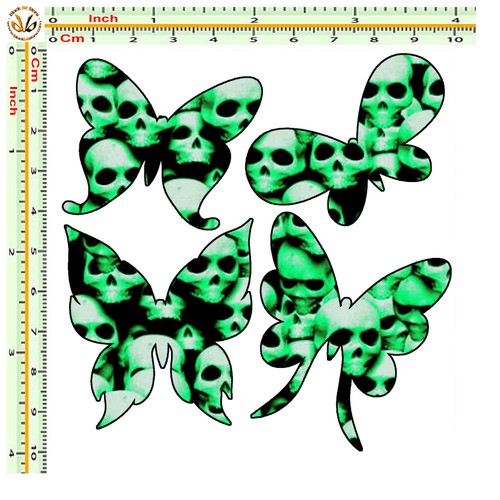 Adesivi teschi farfalle - adesivi,