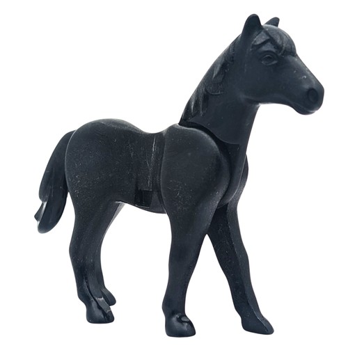 Playmobil cavallo nero stalla