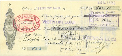 Cambiale tratta int luigi - tratta,