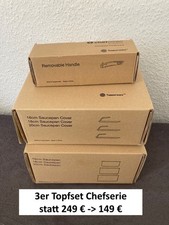 Tupperware serie chef pentole set 7 pezzi / coperchio manico / impilabile IMBALLO ORIGINALE