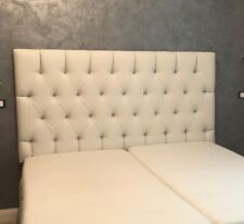 TESTATA TESTIERA LETTO SOSPESA CAPITONNE' ECOPELLE BIANCO MATRIMONIALE SWAROVSKI