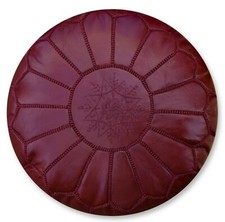 Pouf in pelle marocchina pieno