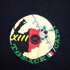 RARISSIMA XIII ISAF T.G. BLACK CATS T-SHIRT BY SOL's L CHEST BIG LOGO AERONAUTIC