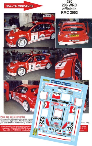 Decals ref 0520 peugeot - decals, 1/18